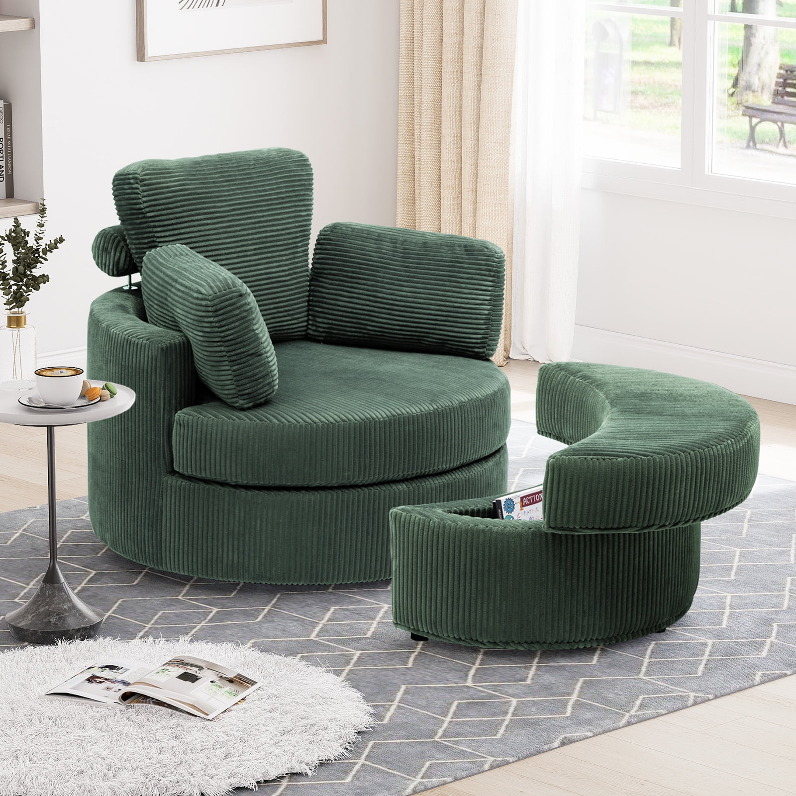 MEISSALIVVE Swivel Accent Chair, Swivel Barrel Chair - Swivel Chair ...