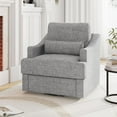 thumbnail image 1 of MEISSALIVVE Swivel Accent Chair, Linen Fabric Armchair, Single Modern Chairs with Metal Base Soft Lumbar Pillow for Living Room Bedroom (Grey), 1 of 6
