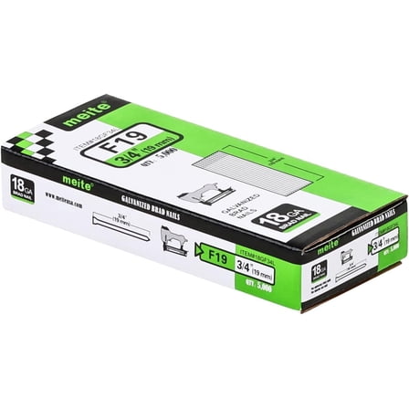 MEITE 18 Gauge Brad Nails, 3/4-Inch 19mm Length, Galvanized Finishing Nails 5,000 PCS /Box