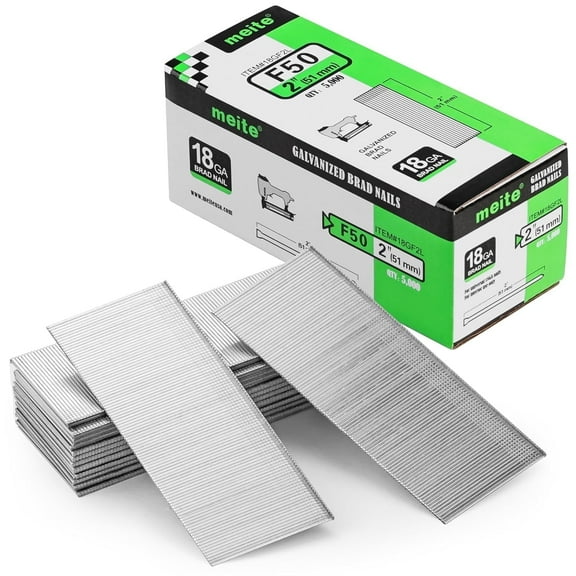 MEITE Collated Nails 18GA Galvanized Brad 2-Inch Length 5000 Pieces
