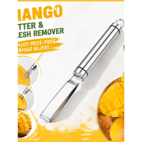 MEIXIAJFA 2026 New 1PCS 8INCHES 304 Stainless Steel Mango Corer Slicer Cutter Pitter Long Handle Sharp Multifunction Pineapple Corer Remover Fruit Peeler Tool Kitchen Accessories