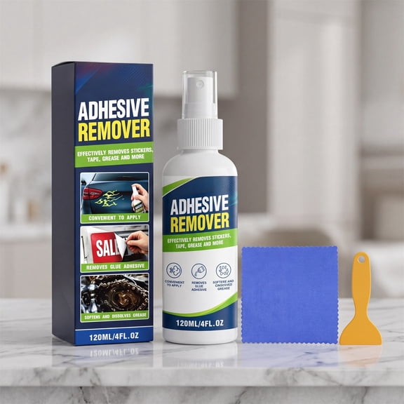 MEIXIAJFA Adhesive Remover Spray 120ml, Sticker & Tape Cleaner with Scraper