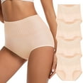 thumbnail image 1 of MEIYATING Women's High Waisted Cotton Panties, Tummy Control, Full Coverage, 4-Pack, 1 of 7