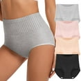 thumbnail image 1 of MEIYATING Women's High Waisted Cotton Panties - Tummy Control Full Coverage Underwear 4 Pack, 1 of 7