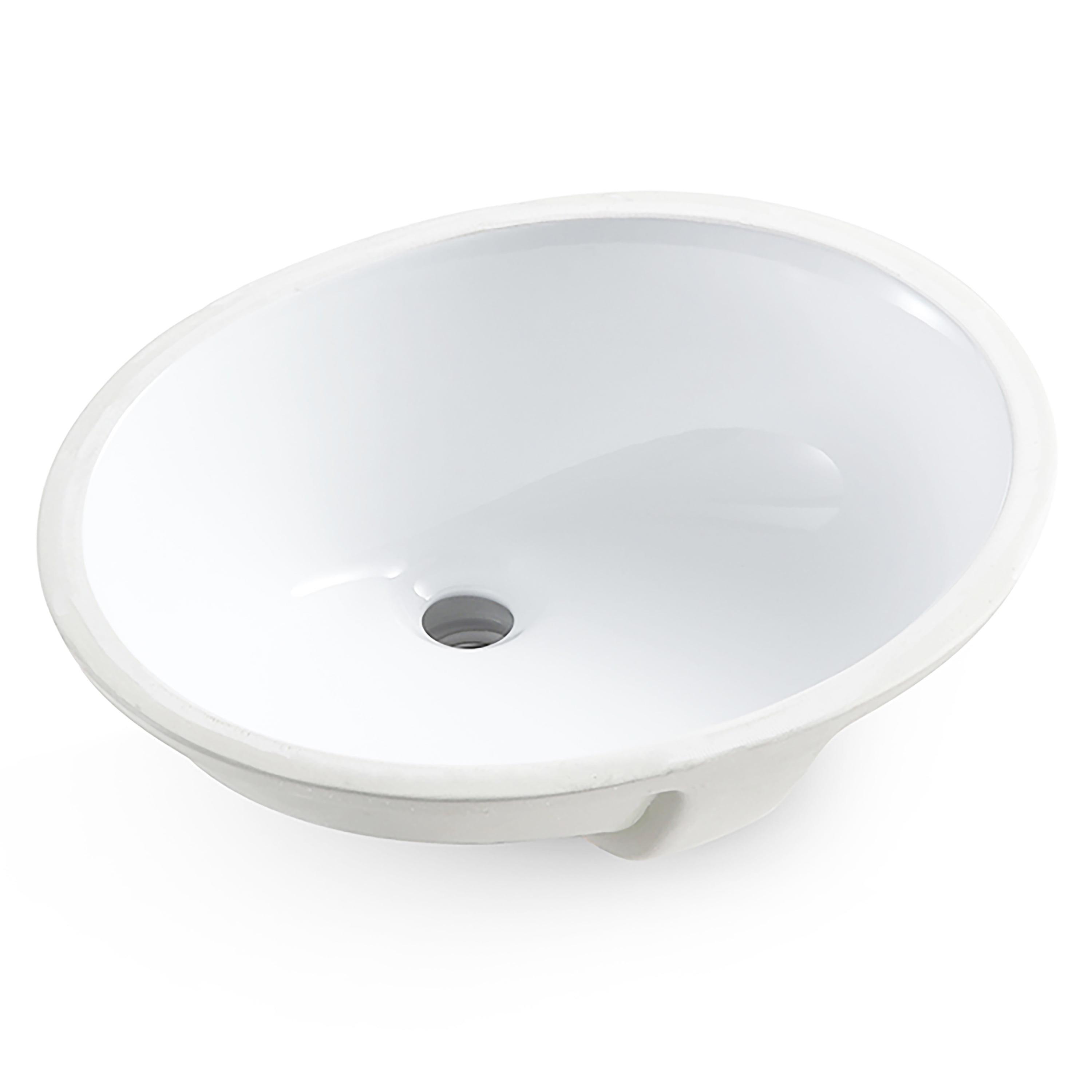 MEJE 19.5"x16" Oval Shape Bathroom Sink Undermount , Modern Pure White Porcelain Ceramic Vanity