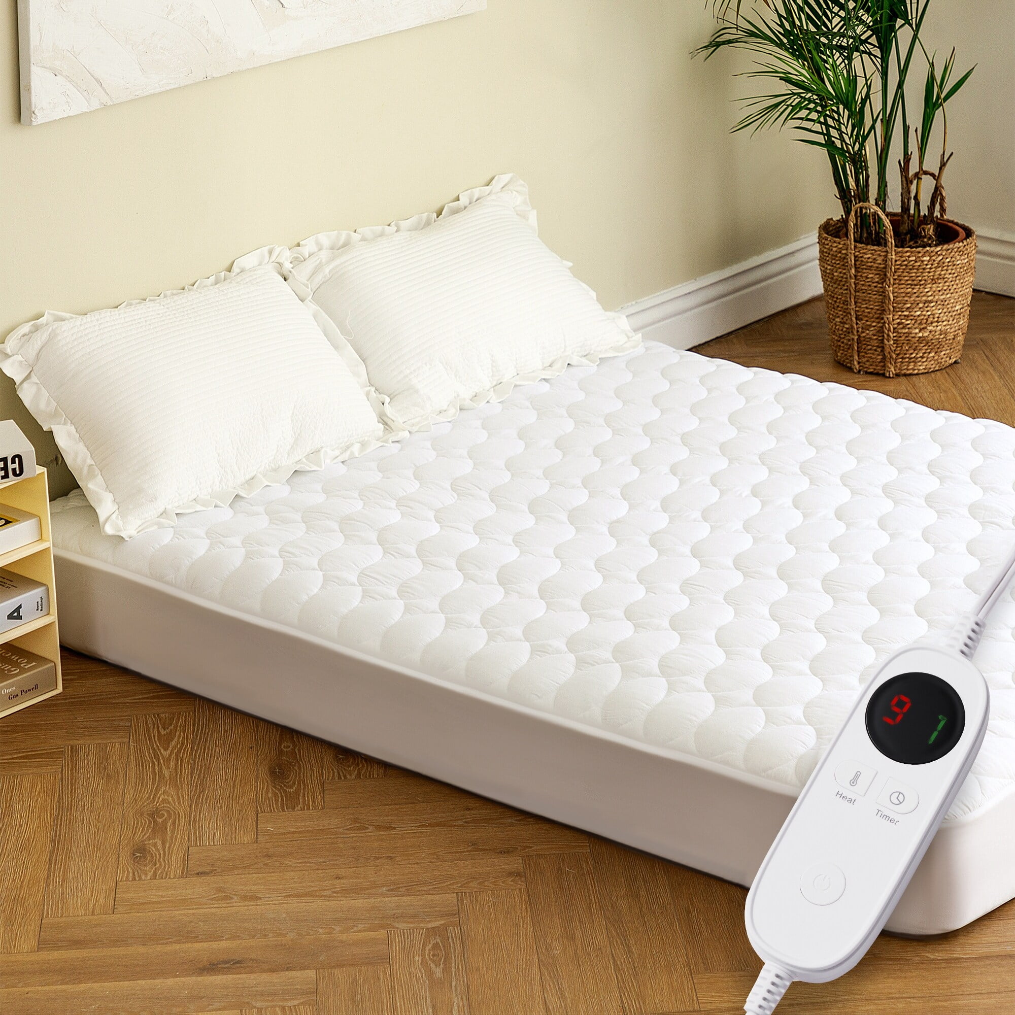 MEJO INC Comfortable Soft Electric Heated Mattress With Controller White Full Walmart