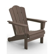 MEJO INC Outdoor HDPE Folding Classic Adirondack Chair All-Weather Brown