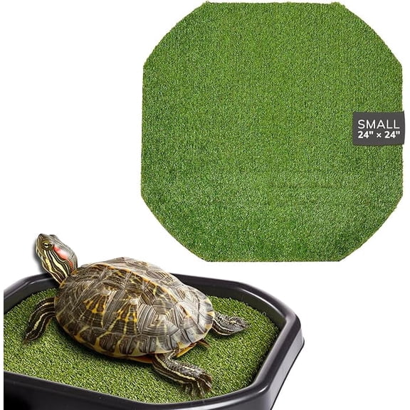 Good Bits Artificial Grass Small Insert for Turtle Soaking Tray Dry Zone Basking Mat for Tortoises and Reptiles  Durable Non-Slip Turf Liner for Habitat Setup (Tray not Included)