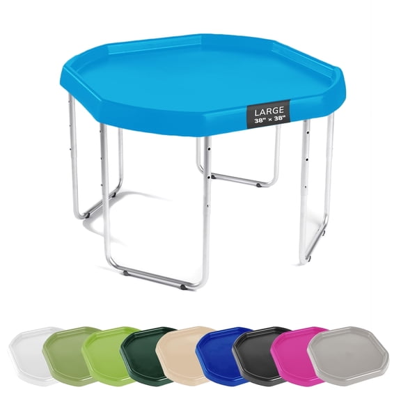MEKA Tuff Tray with Adjustable Stand, Large 38 x 38 in, Blue, Kids Sensory Table