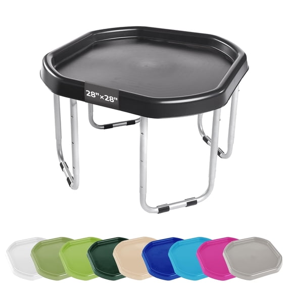 MEKA Tuff Tray with Adjustable Stand, Small 28 x 28 in, Black, Kids Sensory Table