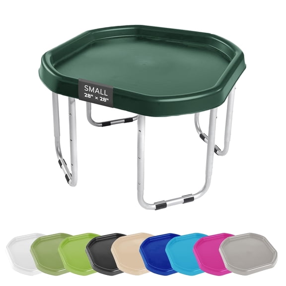 MEKA Tuff Tray with Adjustable Stand, Small 28 x 28 in, Dark Green, Kids Sensory Table