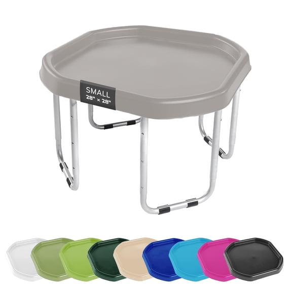 MEKA Tuff Tray with Adjustable Stand, Small 28 x 28 in, Grey, Kids Sensory Table