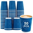 MEKBOK, Disposable Coffee Cups, Blue, 12 oz, 50 Count - Walmart.com
