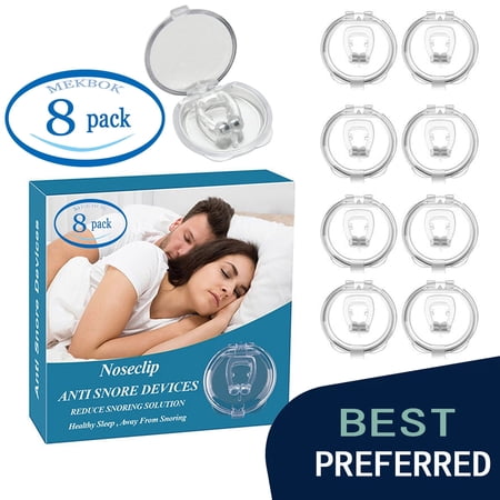 MEKBOK Anti Snoring Devices,sleep apnea devices,Silicone Magnetic Anti Snoring Nose Clip, 8PCS Snore Stopper, Effective to Stop Snoring, Quieter Restful Sleep(transparent anti snoring devices)