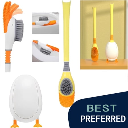 MEKBOK Silicone toilet brush and Caddy, silicone toilet brush set, with base and wall-mounted toilet brush "clean and easy to clean"
