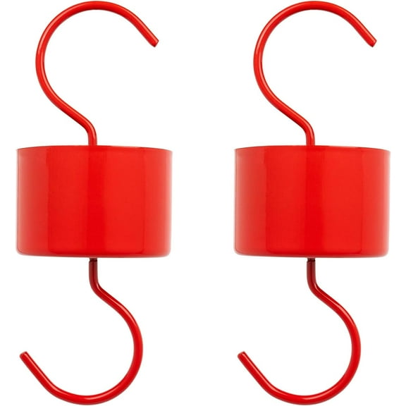 MEKKAPRO 2-Pack Ant Moat for Hummingbird Feeders & Oriole Feeders, 3 Oz Insect Guard, Nectar Feeder Accessory Hooks (Red)