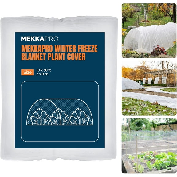 MEKKAPRO Frost Blankets for Outdoor Plants, Customizable Plant Covers Freeze Protection, 10 x 30 ft