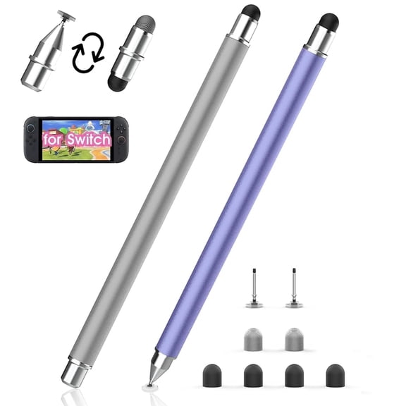 MEKO Stylus Pen for Touchscreen, 3 in 1 Universal Stylists Pen | High-Sensitivity Metal Stylus, Magnetic Swap Disc Fiber Rubber Tips, for iPad/iPhone/Switch/Android/Tablet Touch Screens