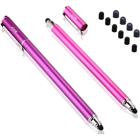MEKO Stylus Pens for Touch Screens, 2-Pack Touch Pen Tablets Smartphone Styluses with 10 Replaceable Tips