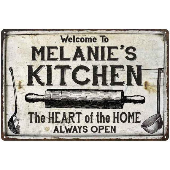 MELANIE'S Kitchen Farmhouse Sign Gift 8x12 Metal 208120033191