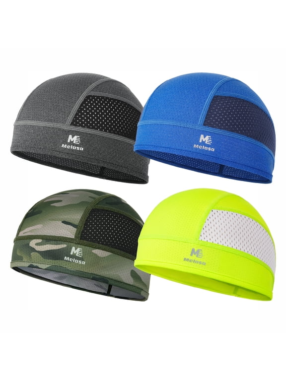 4 Pack Cooling Skull Cap Helmet Liner Sweat Wicking for Cycling Running for Men