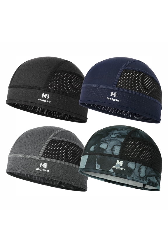 4 Pack Cooling Skull Cap Helmet Liner Sweat Wicking for Cycling Running for Men