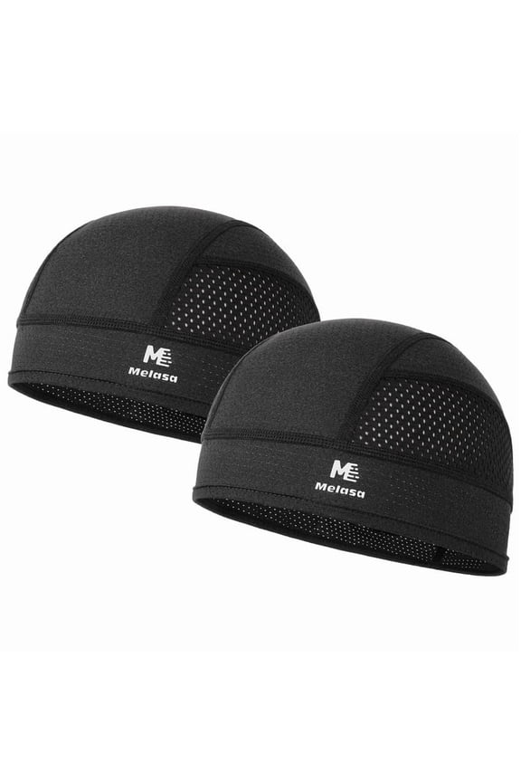 Cooling Skull Caps Helmet Liner, Lightweight Mesh Under Helmet Cycling Motorcycle Hard Hat Sweat Liner for Men Women(Black+Black)
