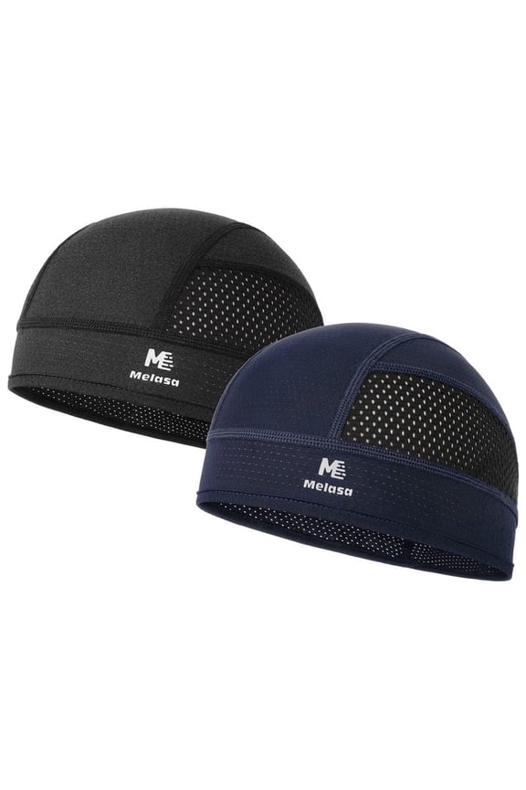 Cooling Skull Caps Helmet Liner, Lightweight Mesh Under Helmet Cycling Motorcycle Hard Hat Sweat Liner for Men Women(Black+Dark Blue)