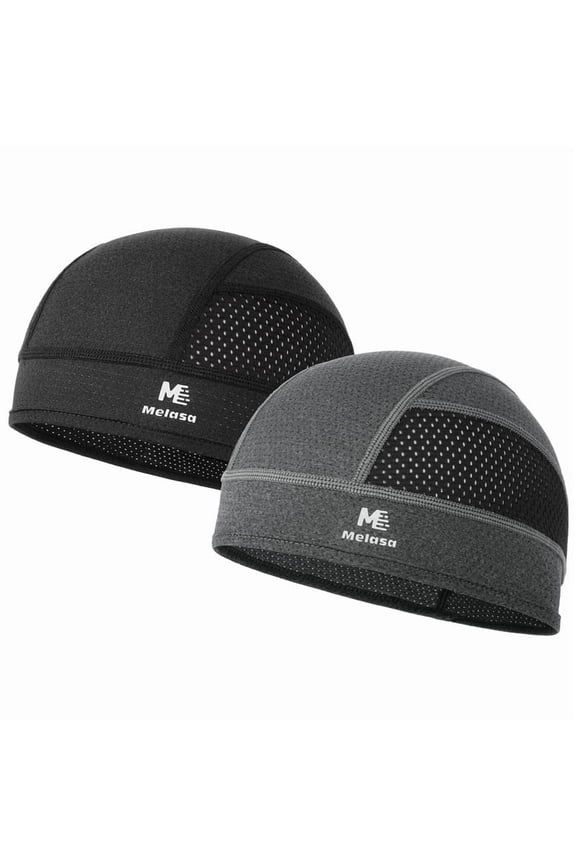 Cooling Skull Caps Helmet Liner, Lightweight Mesh Under Helmet Cycling Motorcycle Hard Hat Sweat Liner for Men Women(Black+Gray)