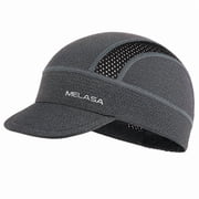 MELASA Baseball Cap, Cooling Mesh Trucker Caps Helmet Liner with Sun Visor, Flat Brim Hats for Men WomenGray