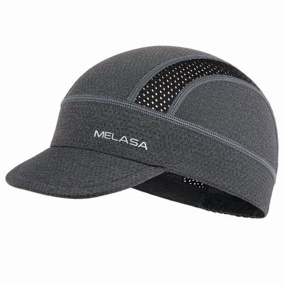 MELASA Baseball Cap, Cooling Mesh Trucker Caps Helmet Liner with Sun Visor, Flat Brim Hats for Men Women(Gray)