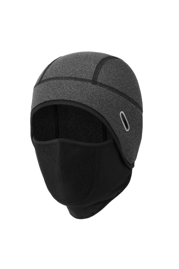 Skull Cap Helmet Liner Thermal Hat with Face Cover, Mens Balaclava Face Mask with Glasses Holes for Cycling Motorcycle (Dark Gray)