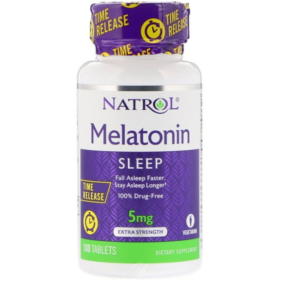 MELATONIN Time Release, 100 Tab by Natrol, Pack of 2