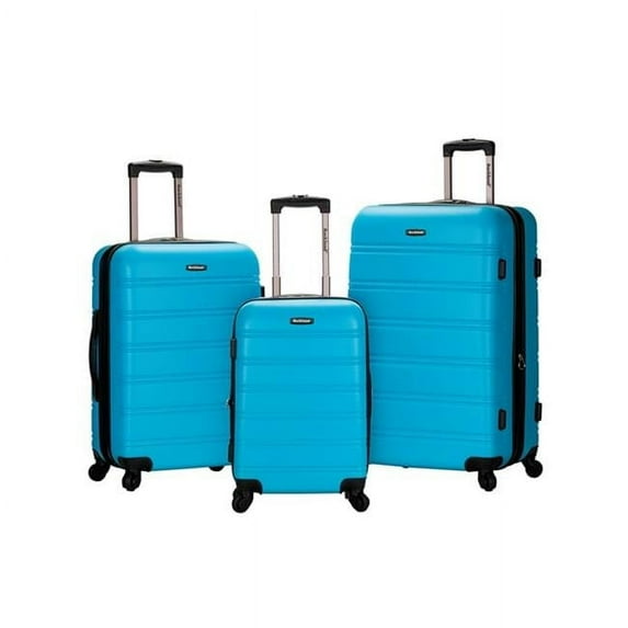 MELBOURNE 3 PC ABS LUGGAGE SET - TURQUOISE