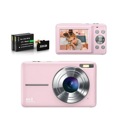 Digital Camera FHD 1080P 44MP for Vlogging with Anti Shake 16X Zoom,Small for Children Teens Seniors