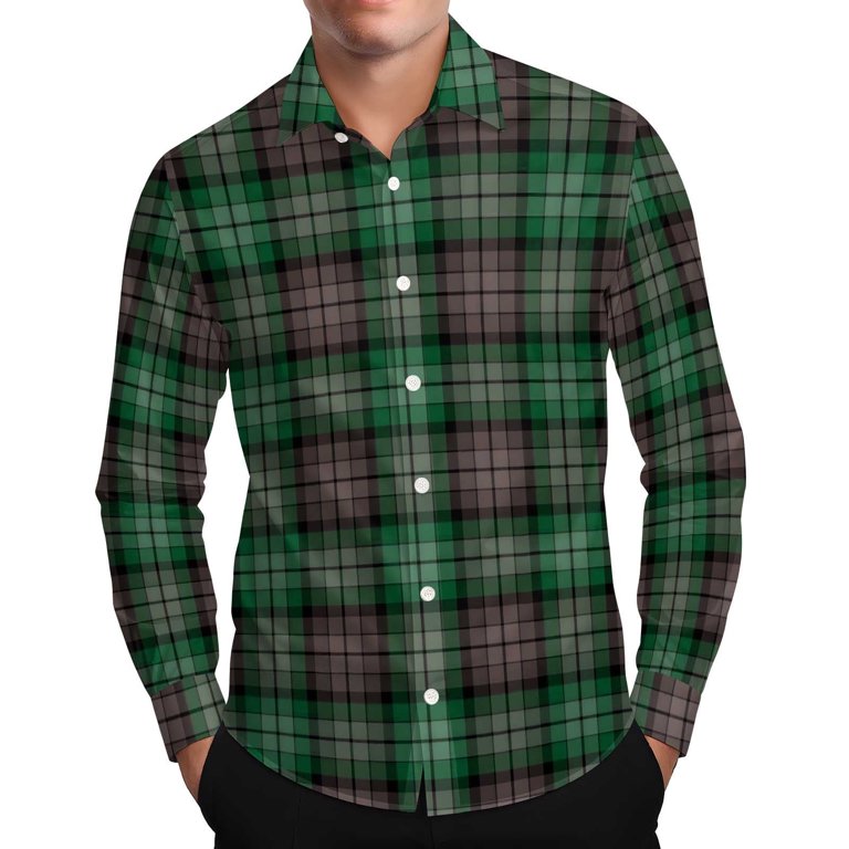 MELDVDIB Button Down Plaid Shirts for Men Long Sleeve Slim Transitional Weather Dress Shirt Travel Business Comfy Blouse Tops Mint Green 2XL