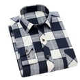thumbnail image 1 of MELDVDIB Button Down Plaid Shirts for Men Vintage Long Sleeve Transitional Weather Dress Shirt Travel Business Work Comfy Blouse Tops Gray L, 1 of 5