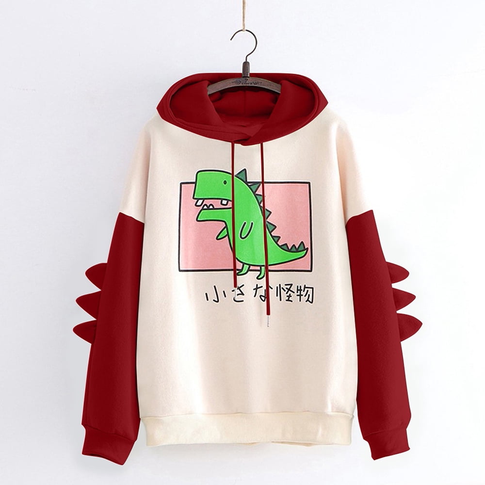 MELDVDIB Dinosaur Hoodie Long Sleeve Dino Hoodie Womens Sweatshirt