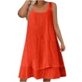 thumbnail image 1 of MELDVDIB Linen Dresses for Women Crewneck Sleeveless Spring Summer Midi Dress Solid Color Oversized Loose Outfits, 1 of 6