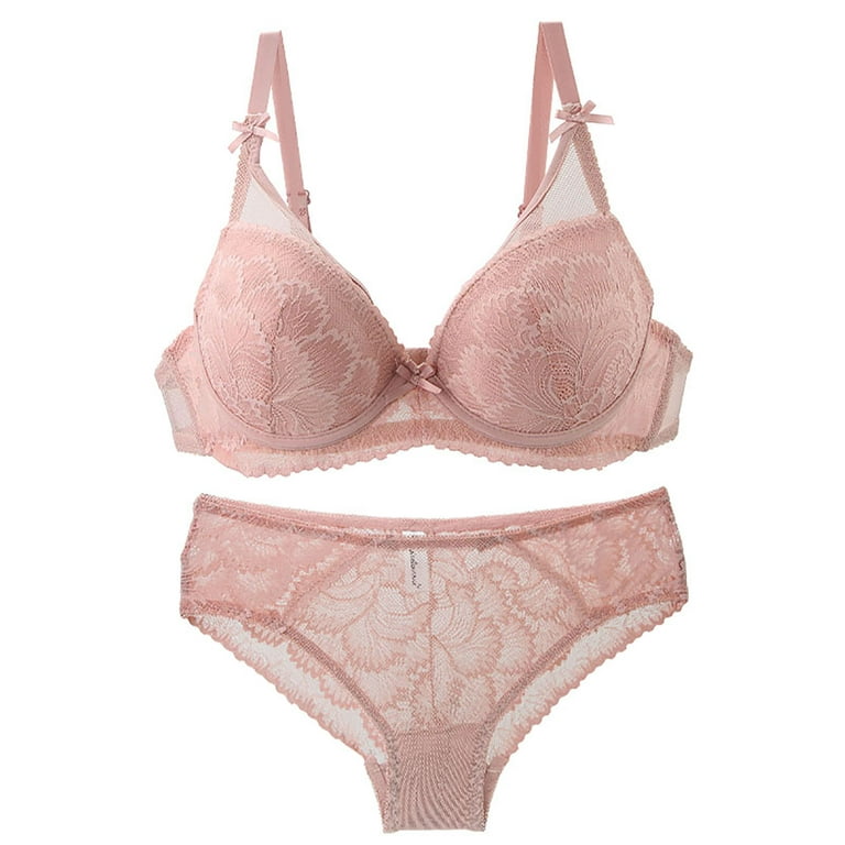 MELDVDIB Lingerie Set Wirefree Bra, Full-Coverage Lace Bra with