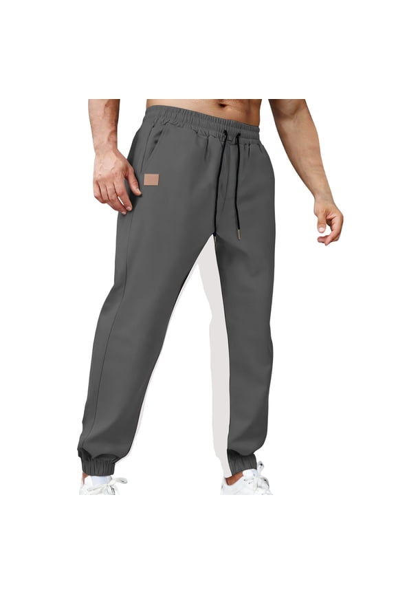 Mens Cargo Pants Button Front Waisted Solid Color Straight Leg Pants Hiking Ripstop Fashion Casual Construction Pants with Pockets