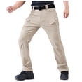 thumbnail image 1 of MELDVDIB Mens Cargo Pants Ripstop Solid Color Tapered Leg Hiking Pants Drawstring Waisted Joggers with Multi Pockets, 1 of 7