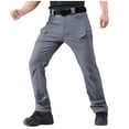 thumbnail image 1 of MELDVDIB Mens Cargo Pants Ripstop Solid Color Tapered Leg Hiking Pants Drawstring Waisted Joggers with Multi Pockets, 1 of 9