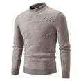 thumbnail image 1 of MELDVDIB Mens Crewneck Sweater Knit Jacquard Slim Pullover Tops Fall Winter Long Sleeve Fashion Printed Stretch Comfy Lounge Outfit Khaki M, 1 of 7