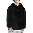 thumbnail image 1 of MELDVDIB Mens Fuzzy Hoodies Solid Color Front Pocket Fluffy Fleece Hooded Sweatshirt Warm Casual Style in Cool Weather Outfits, 1 of 6