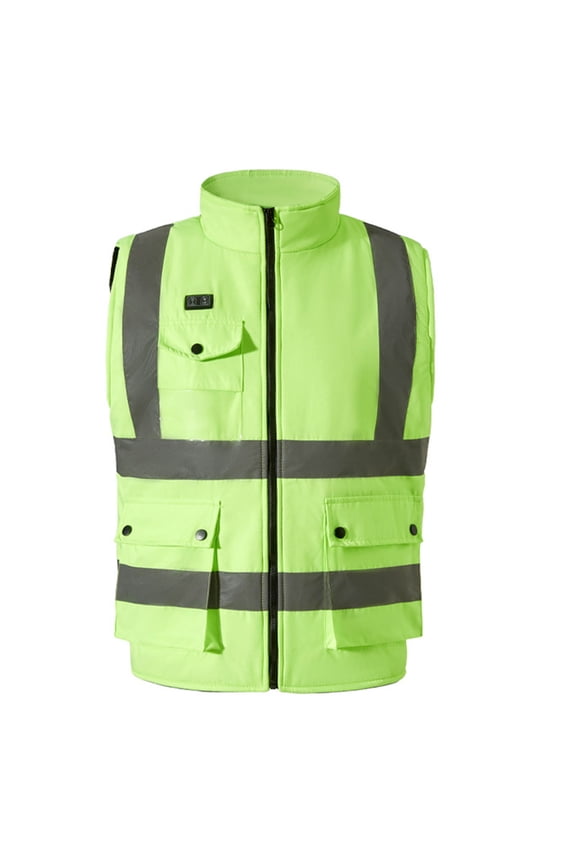 Mens Heated Vest USB-Charging Electrical Heating Jackets with 24 Heating Areas Warm Outdoor Winter Wear Heated Clothing Reflective Workwear