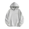thumbnail image 1 of MELDVDIB Mens Hoodies Casual Oversized Pullover Hooded Sweatshirts Front Pocket Seam Patchwork for Daily Wear Tops Gray S, 1 of 9