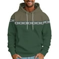 thumbnail image 1 of MELDVDIB Mens Hoodies Fashion Casual Color Block Oversized Hooded Sweatshirts Fall Winter Long Sleeve Stretch Comfy Pullover Tops with Pocket Army Green M, 1 of 4