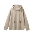 thumbnail image 1 of MELDVDIB Mens Hoodies Fashion Casual Solid Color Oversized Hooded Sweatshirts Fall Winter Long Sleeve Pullover Tops Khaki 5XL, 1 of 4