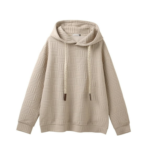 MELDVDIB Mens Hoodies Fashion Casual Solid Color Oversized Hooded Sweatshirts Fall Winter Long Sleeve Pullover Tops Khaki 5XL